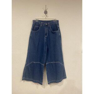 J.GALT Shanghai Jeans Womens Small Blue Wide Leg Denim Culottes High Rise